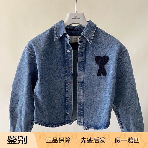 Ami Paris Women's Ami Adc Denim Shirt Coat in Blue