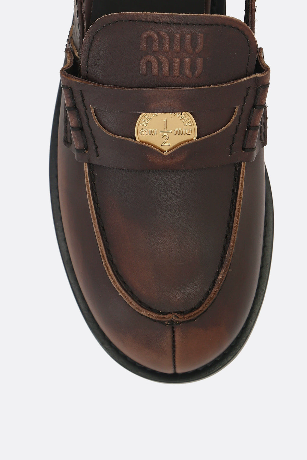 Miu Miu Women's Slingback Loafers in Dark Brown