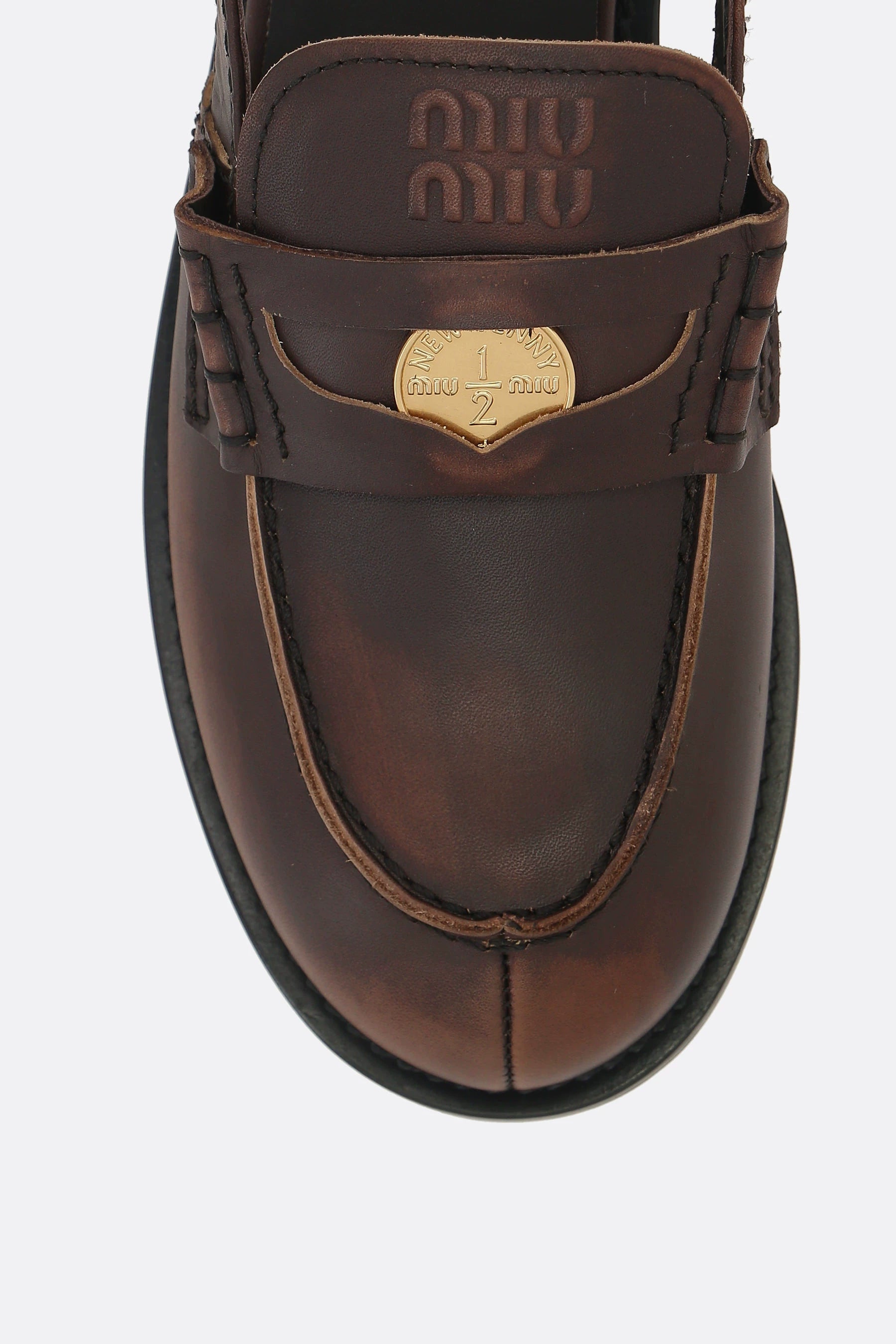 Miu Miu Women's Slingback Loafers in Dark Brown