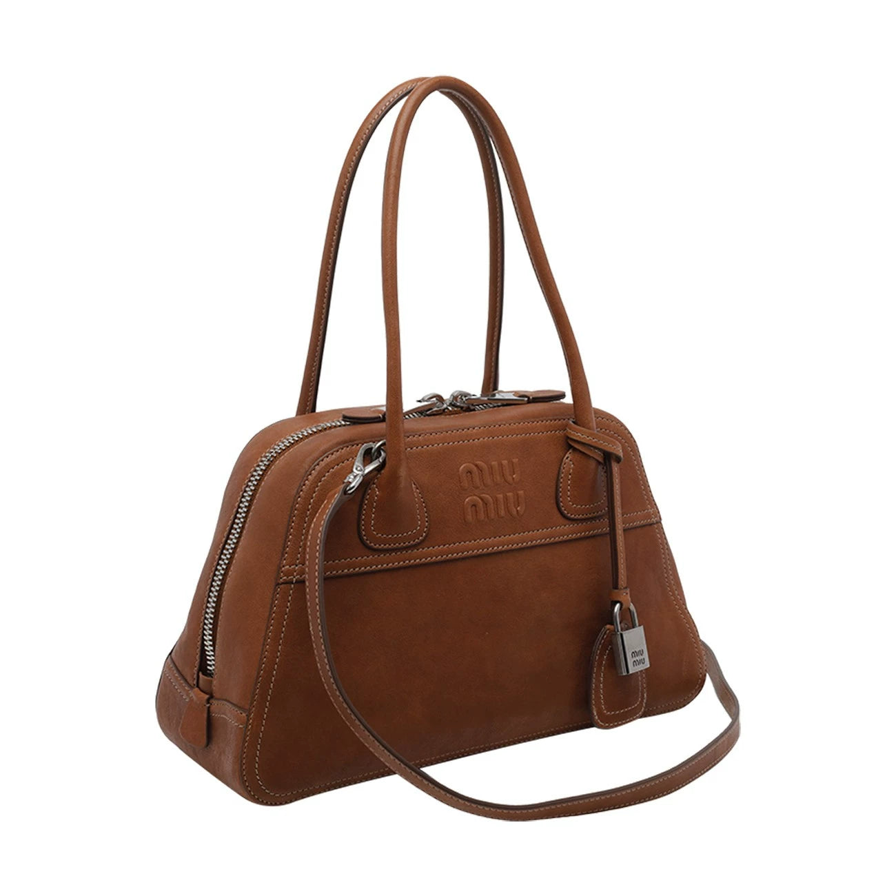 Miu Miu Women's Vivant Medium Shoulder Bag in Brown