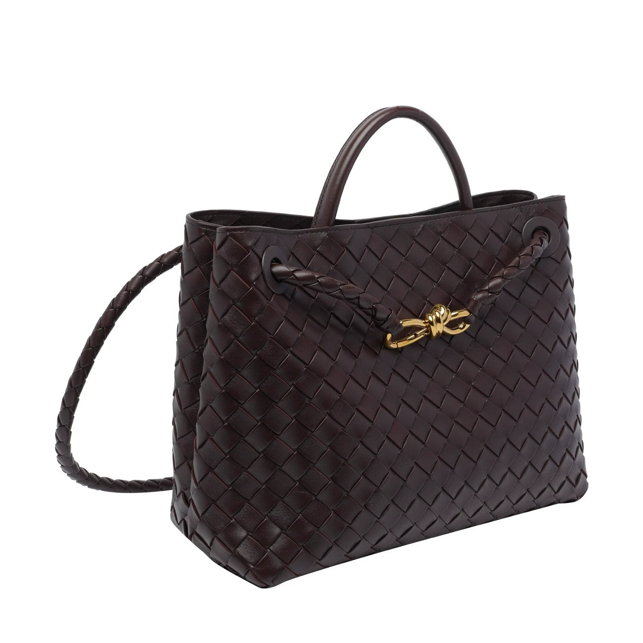 Bottega Veneta Women's Andiamo Medium Shoulder Bag in Burgundy