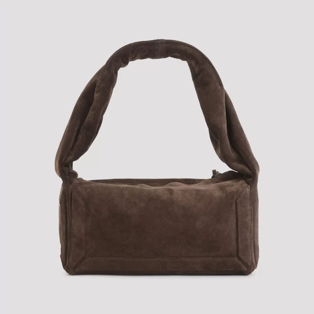 MAISON MARGIELA Women's Small East West Suede Shoulder Bag in Dark Brown