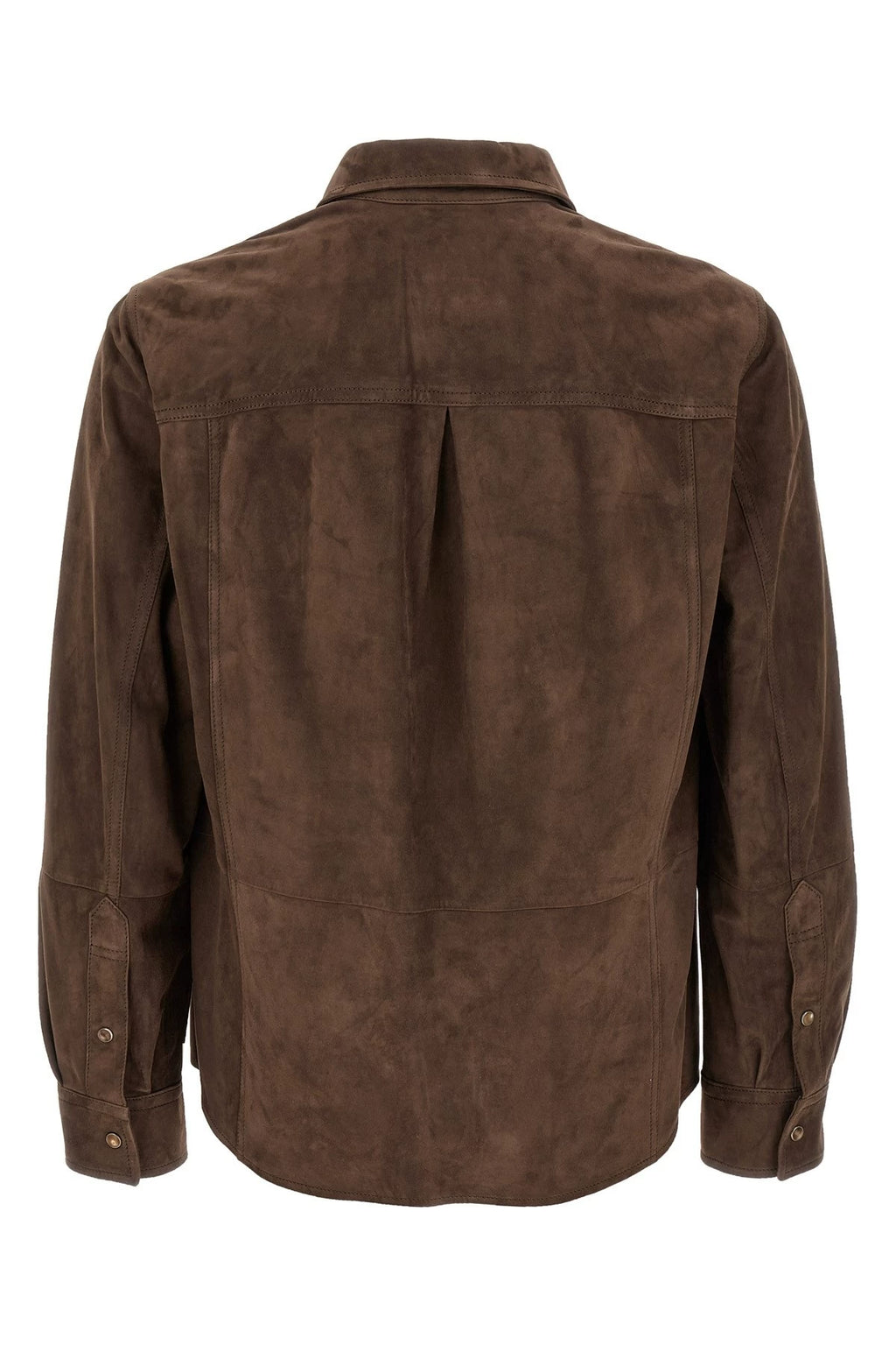 Brunello Cucinelli Men's Leather Jacket in Brown