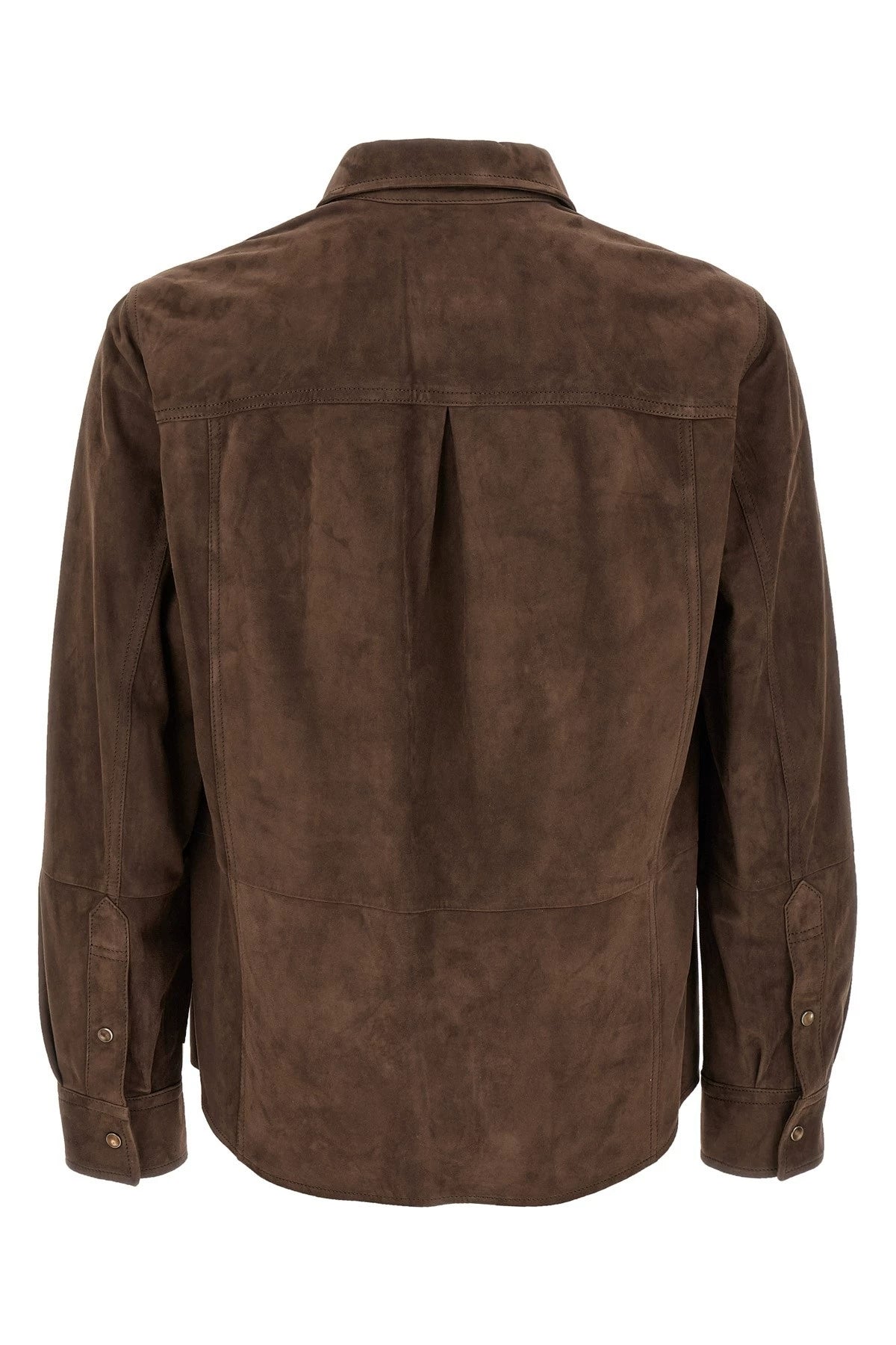Brunello Cucinelli Men's Leather Jacket in Brown