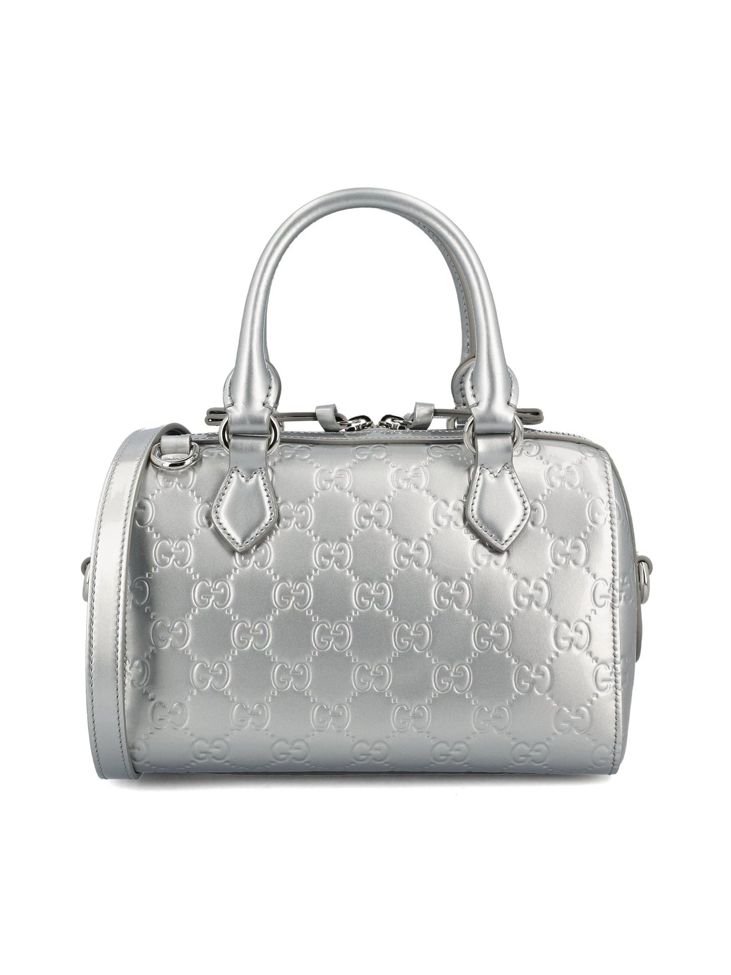 Gucci Women's Emblem Small Shoulder Bag in Silver