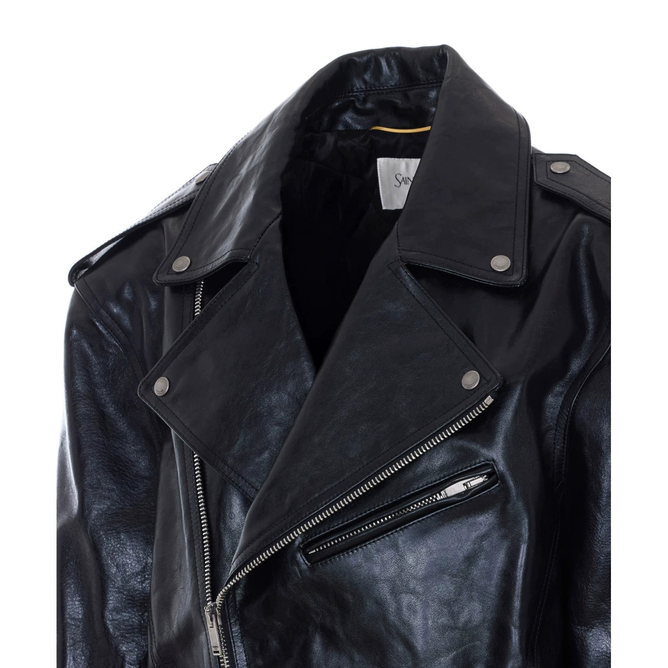 Saint Laurent Women's YSL Leather Jacket in Black