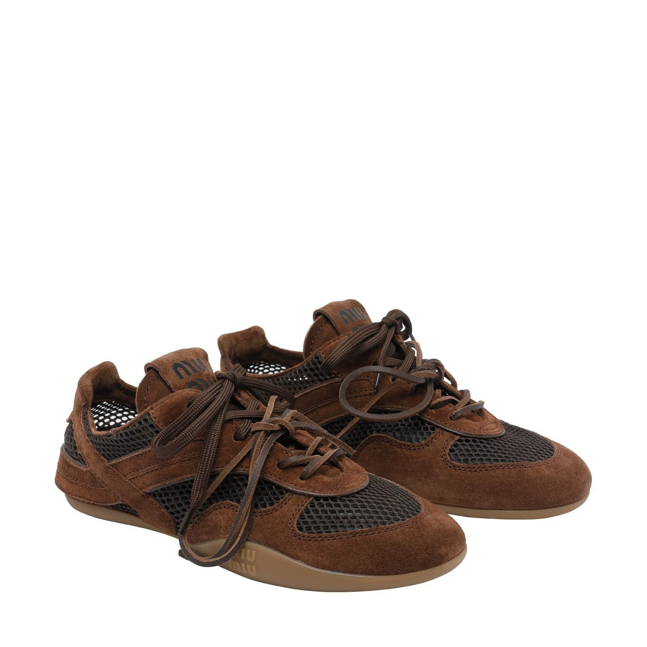 Miu Miu Women's Gymnasium Sneakers in Brown