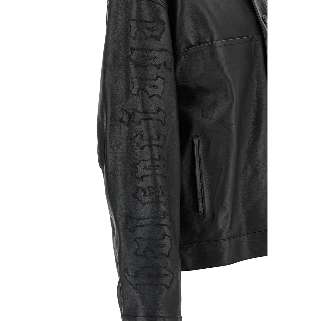 Balenciaga Men's Leather Jacket in Black