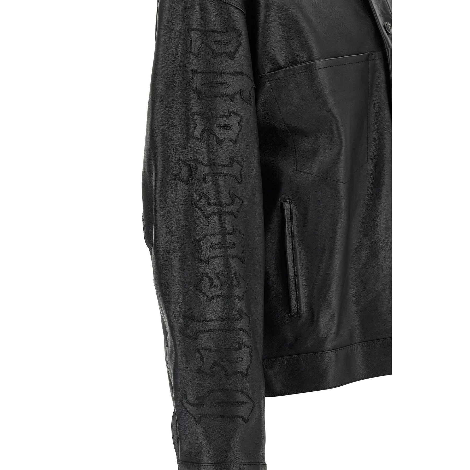Balenciaga Men's Leather Jacket in Black