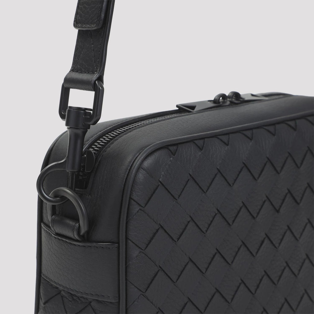 Bottega Veneta Men's Small Crossbody Bag in Black