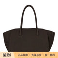 The Row Women's Medium Marlo 12 Pebbled Leather Shoulder Bag in Walnut