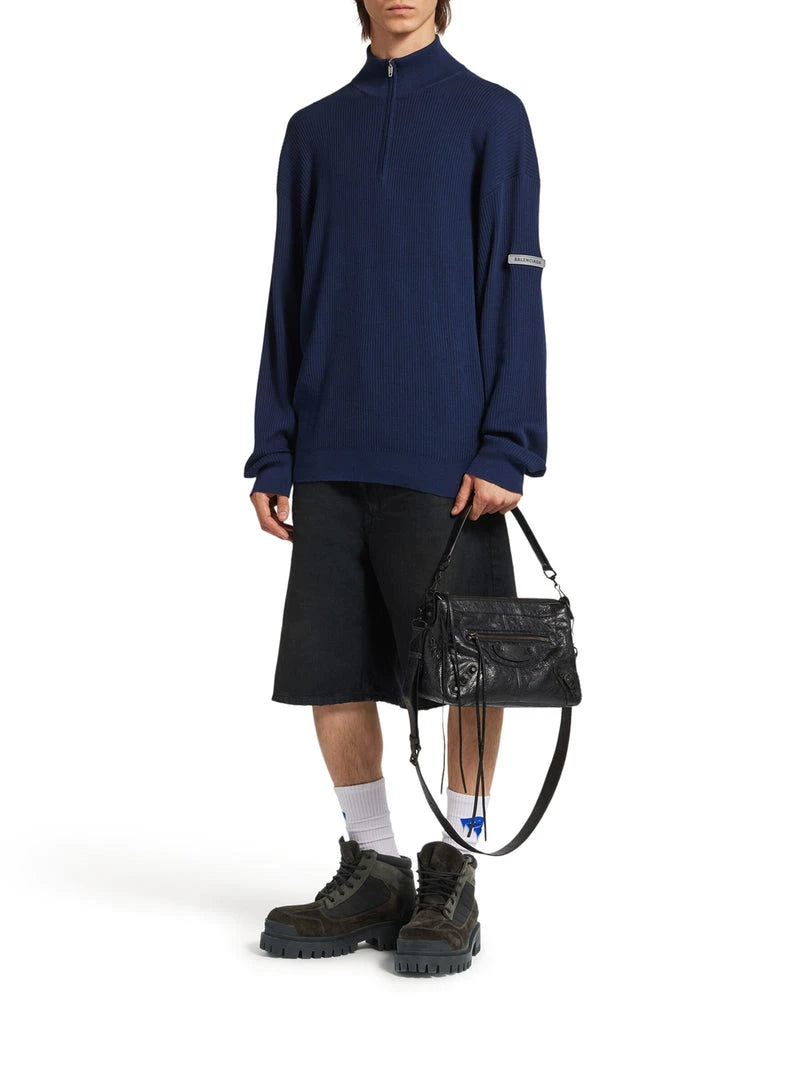 Balenciaga Men's Le City Moto Small Bag in Black