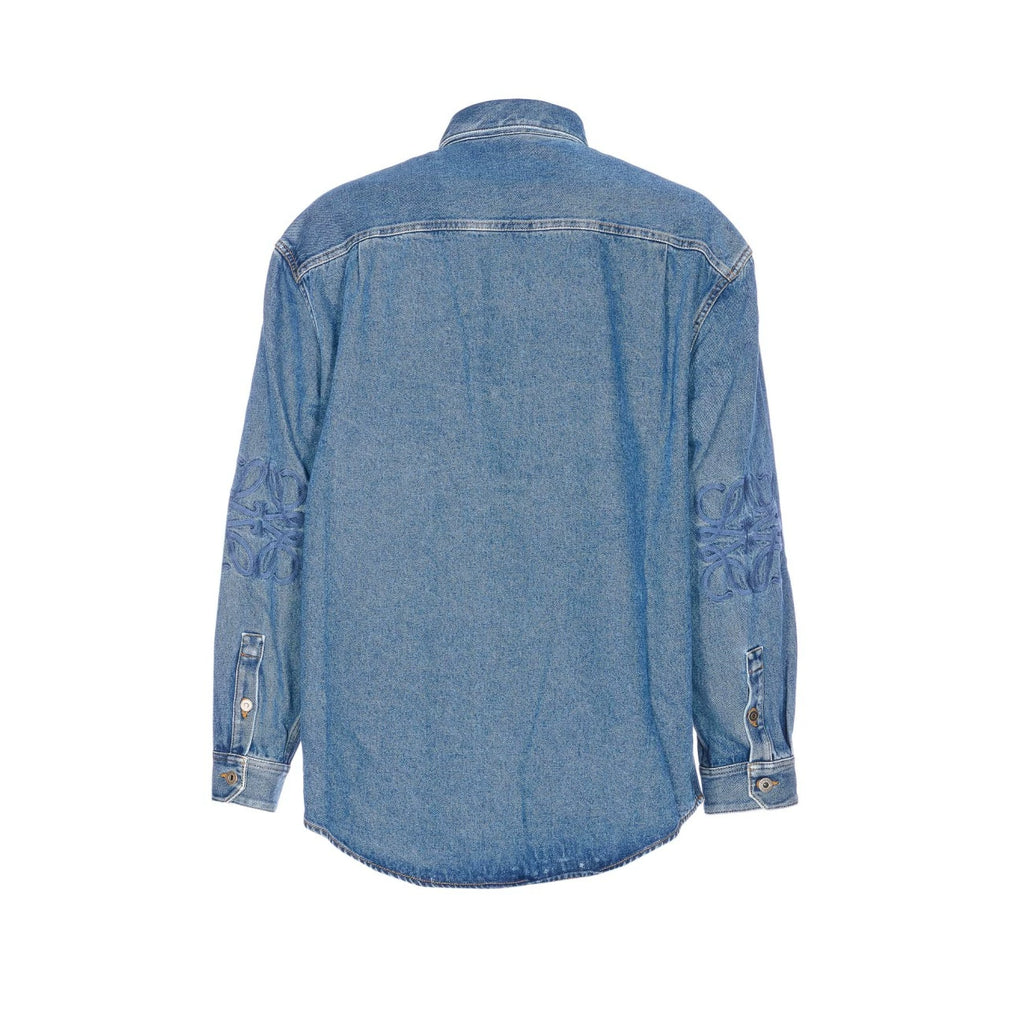 Loewe Men's Anagram Shirt in Blue