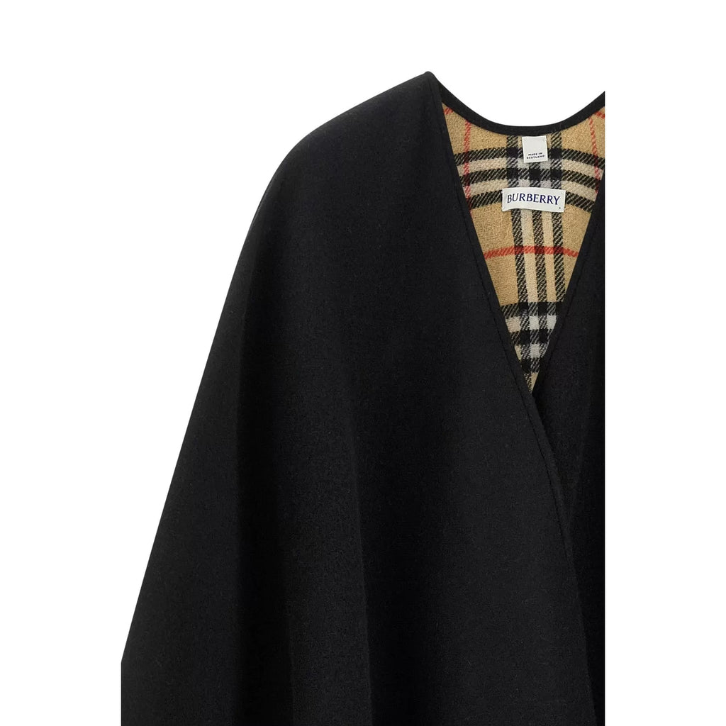 BURBERRY Women's Black Wool Reversible Cape
