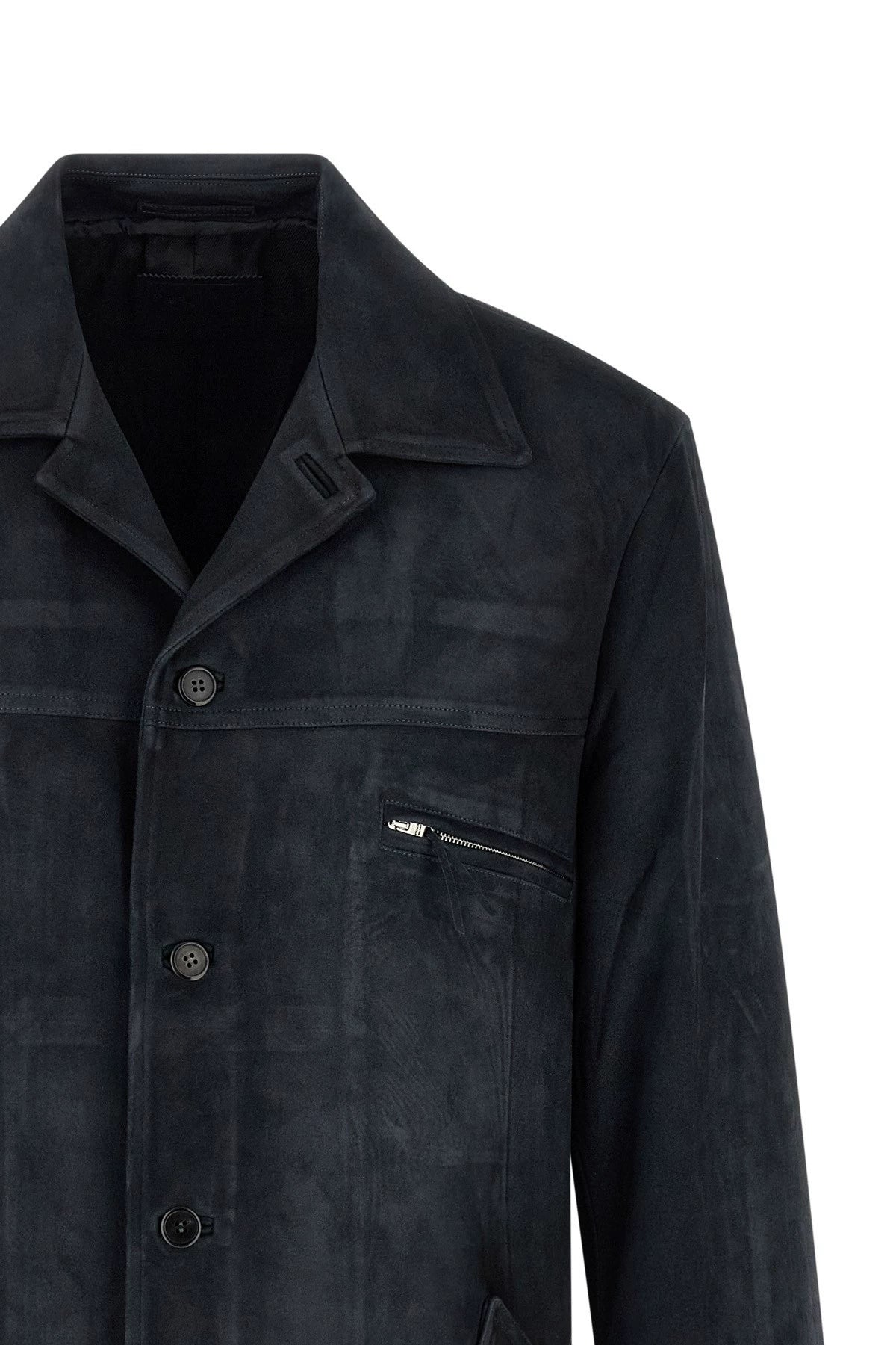 Prada Men's Leather Jacket in Blue
