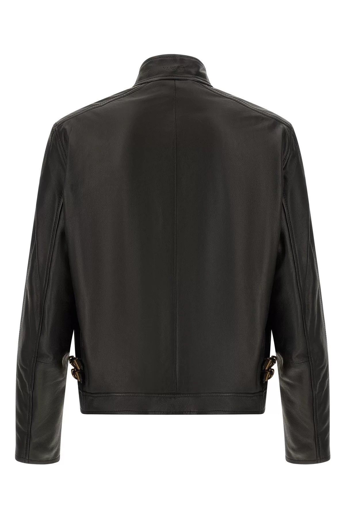 Versace Men's Leather Jacket in Black