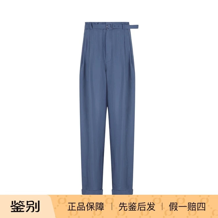 Saint Laurent Men's Ysl Pants in Blue