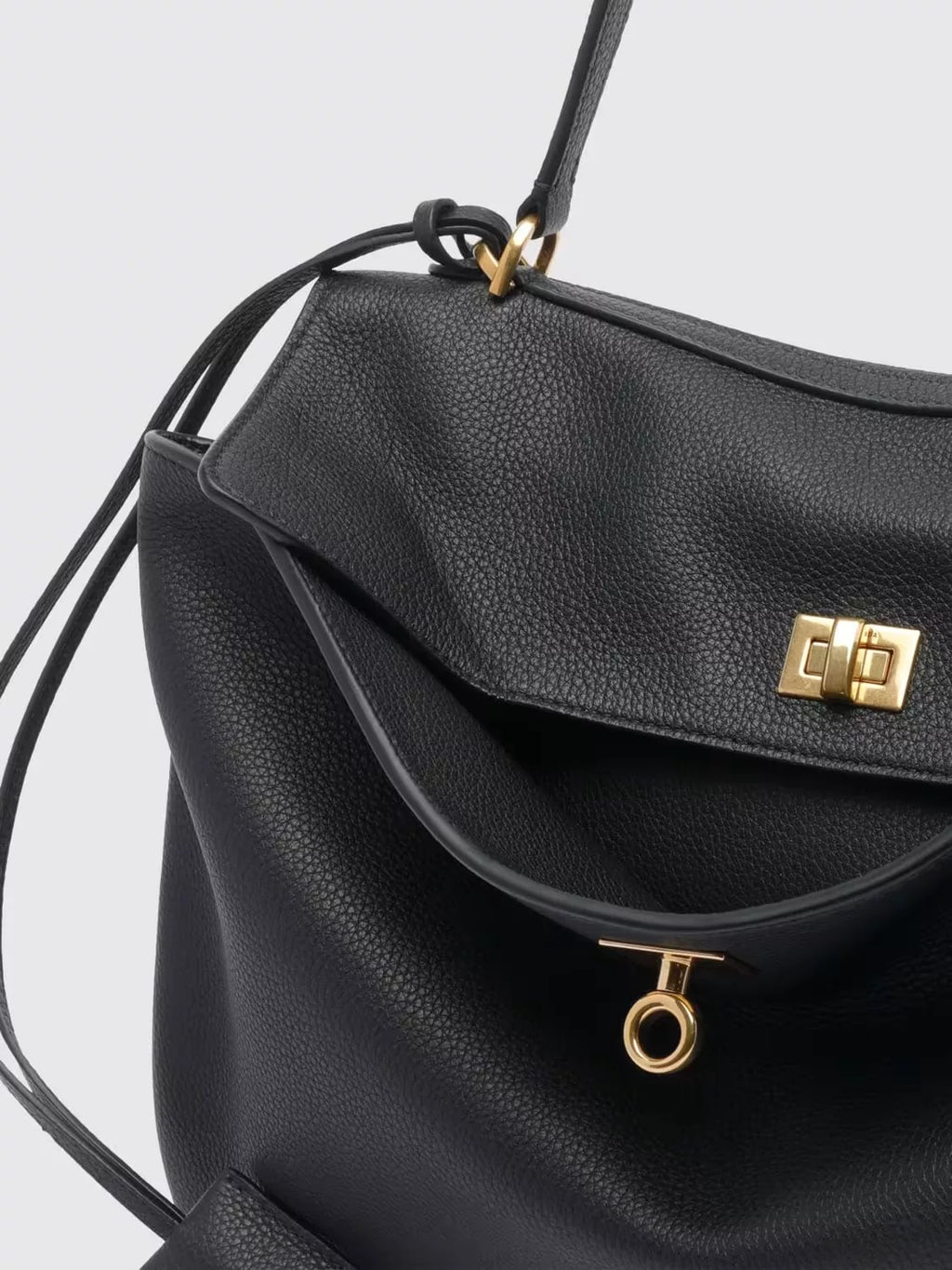 BALENCIAGA Women's Medium Rodeo Leather Shoulder Bag in Black