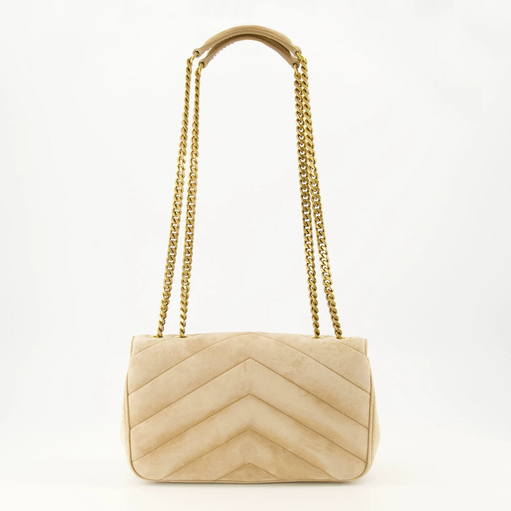 Saint Laurent YSL Loulou Small Shoulder Bag in White