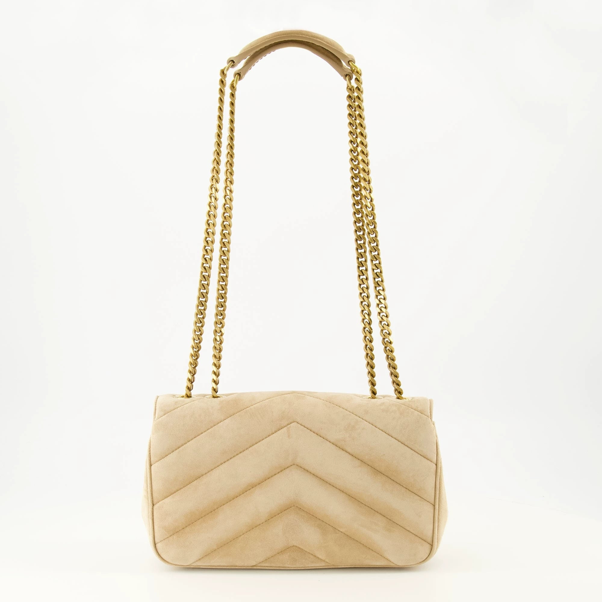 Saint Laurent YSL Loulou Small Shoulder Bag in White