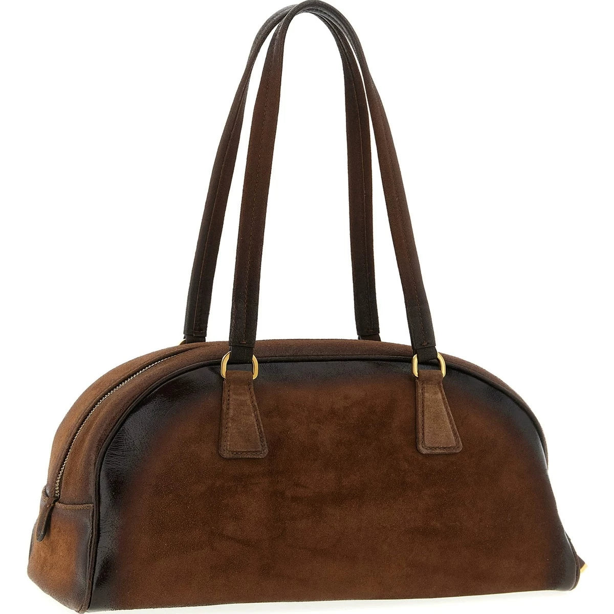 Prada Women's Bowling Shoulder Bag in Brown