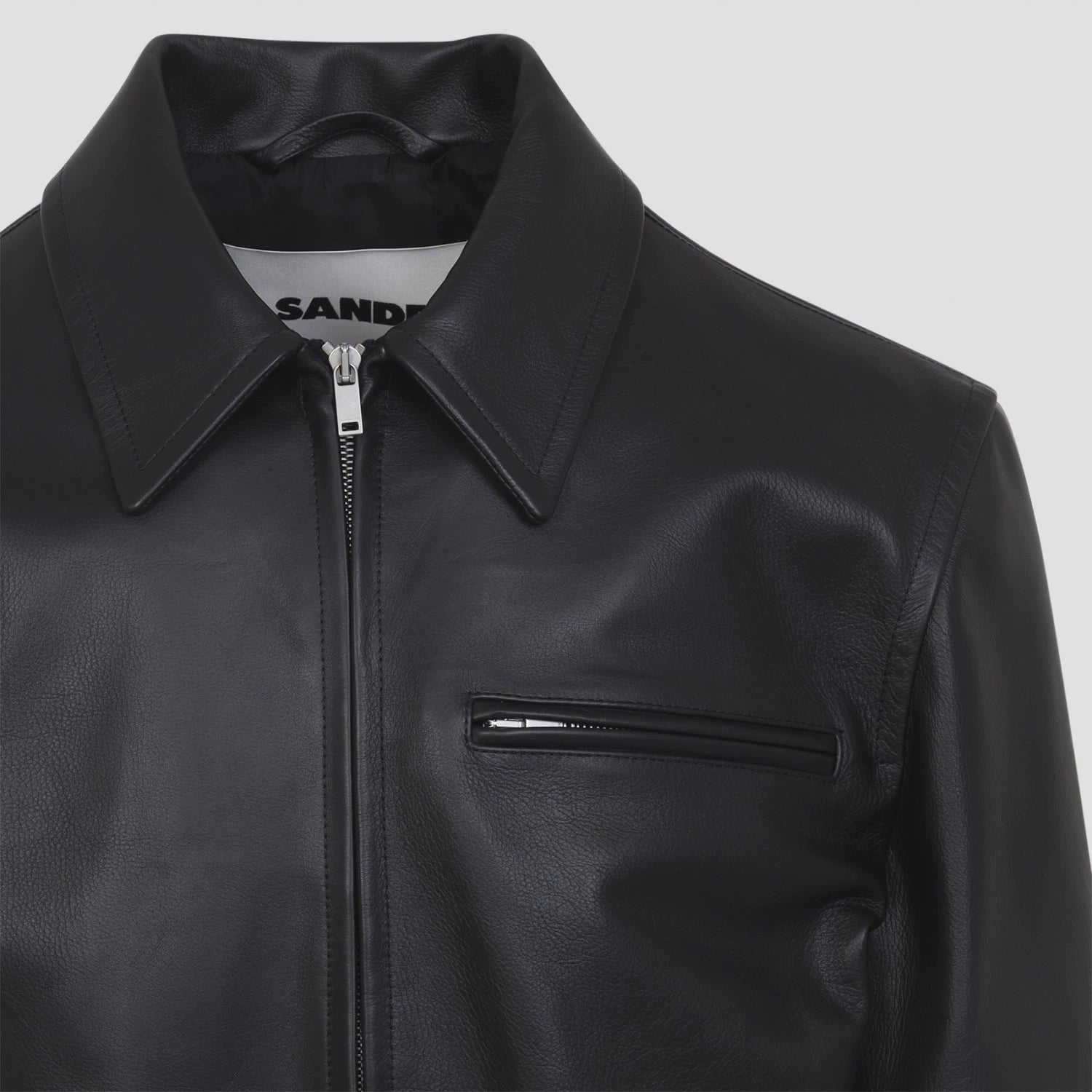 Jil Sander Men's Leather Jacket in Black