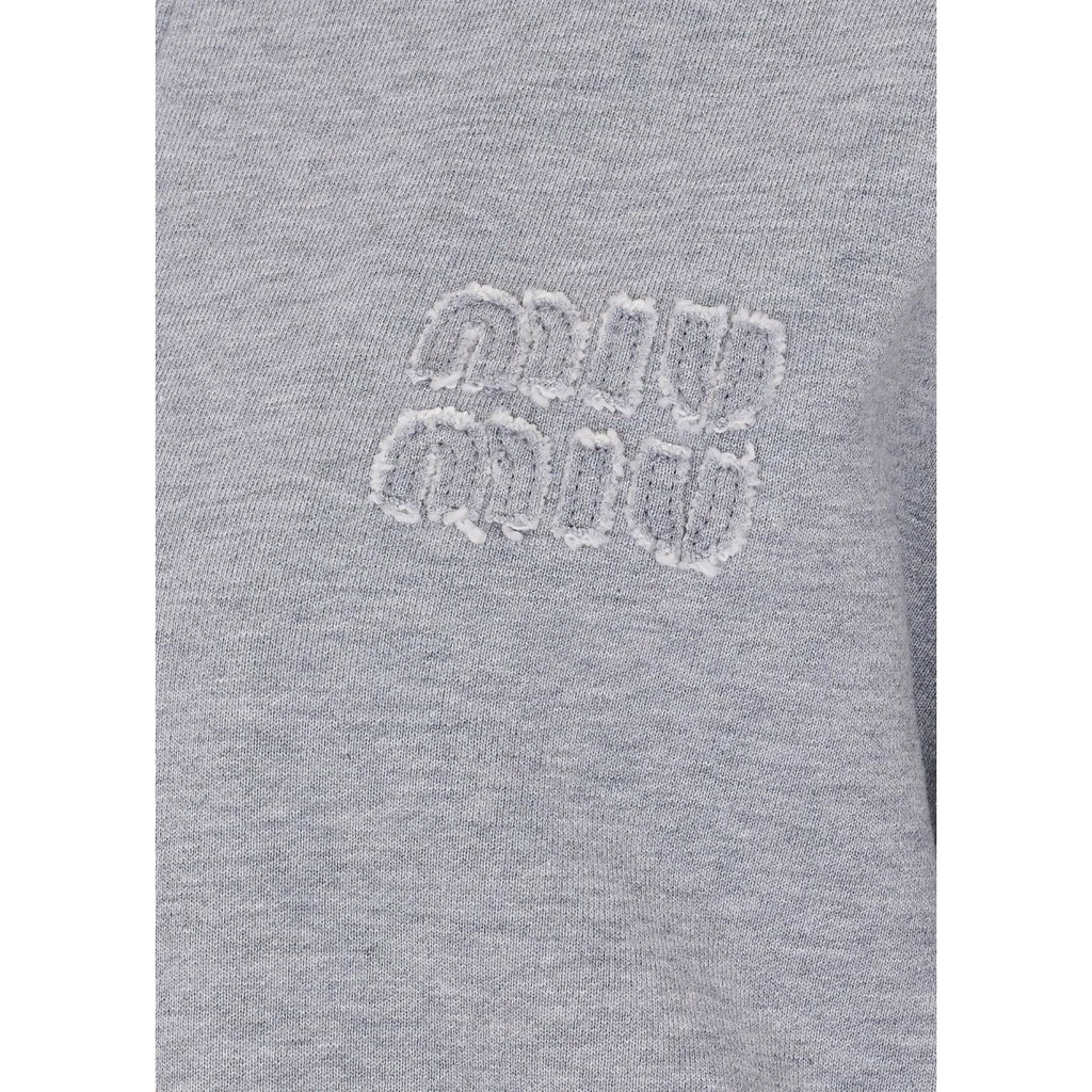 Miu Miu Women's Logo Hoodie in Grey