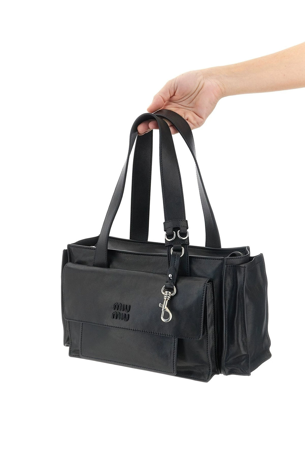 Miu Miu Utilitaire Small Shoulder Bag in Black