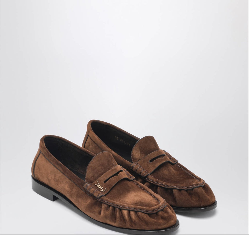 Saint Laurent Men's Le Loafers YSL Loafers in Brown