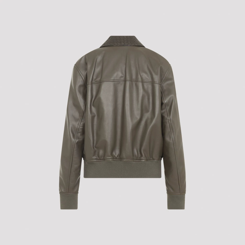 Bottega Veneta Women's Leather Jacket in Green