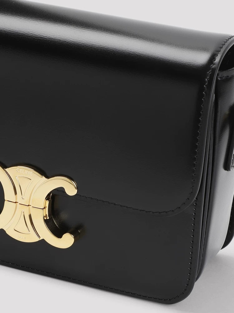 Celine Women's Teen Triomphe Small Shoulder Bag in Black