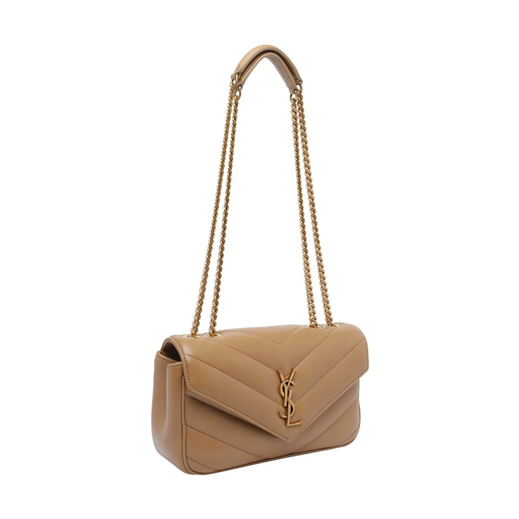 Saint Laurent YSL Loulou Small Shoulder Bag in Brown