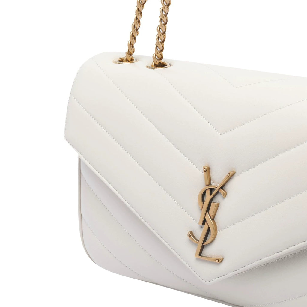 Saint Laurent YSL Loulou Medium Bag in White