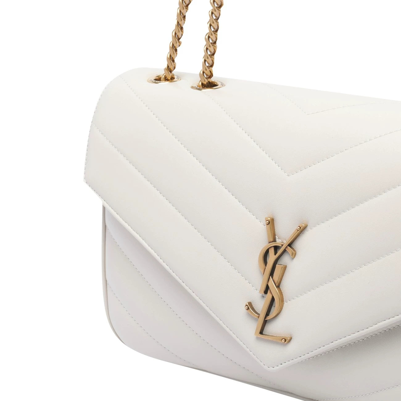 Saint Laurent YSL Loulou Medium Bag in White