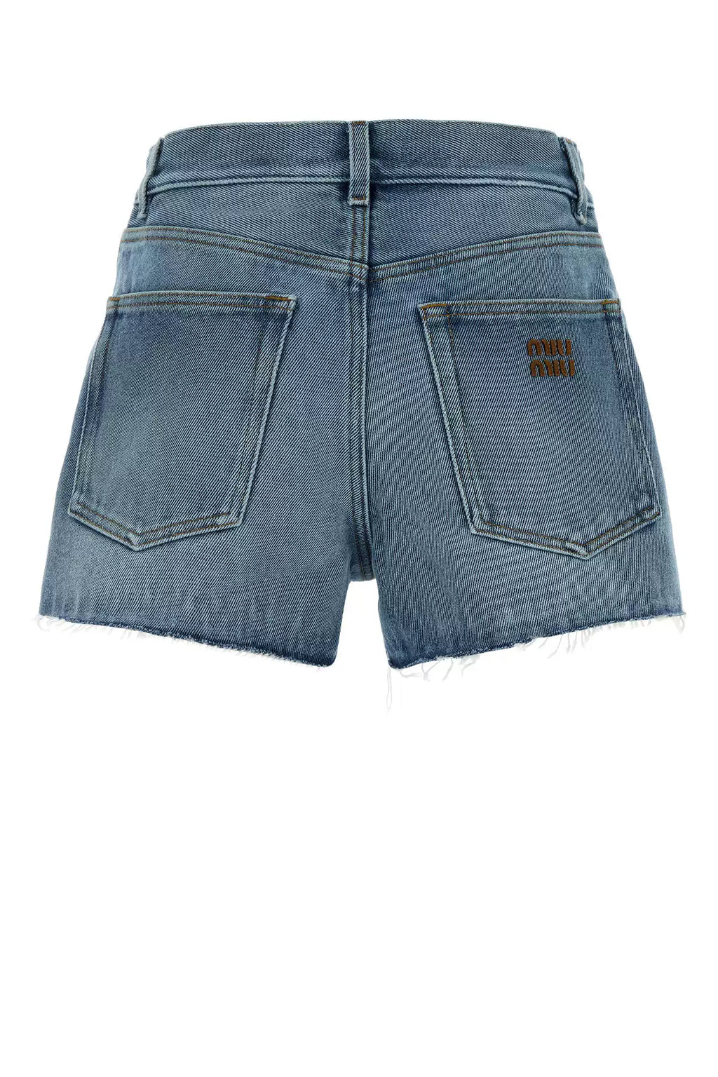 Miu Miu Women's Logo Shorts in Blue