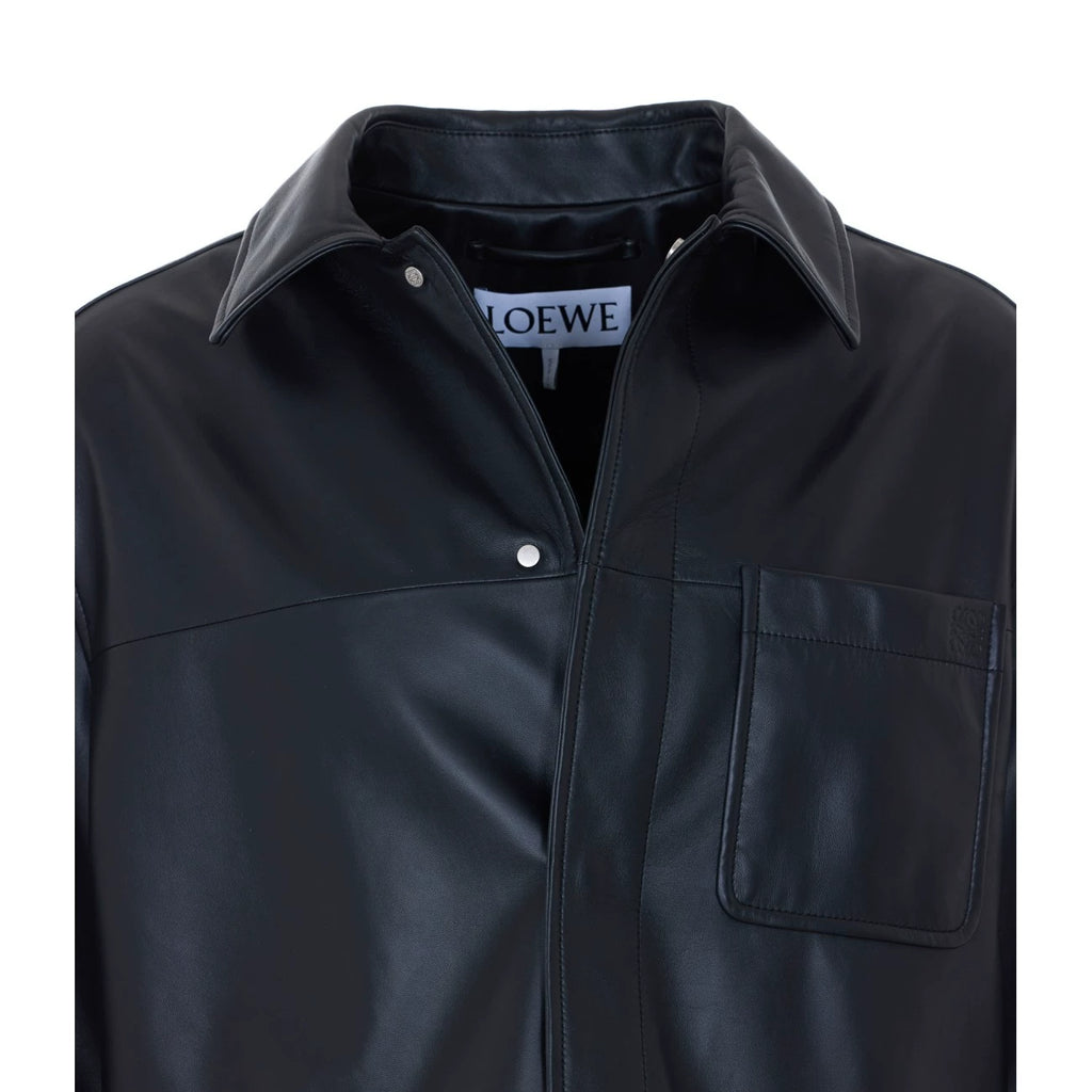 Loewe Men's Anagram Mini Leather Jacket in Black