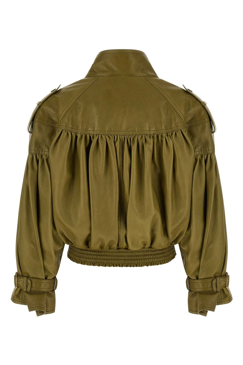 Chloe Women's Leather Jacket in Green