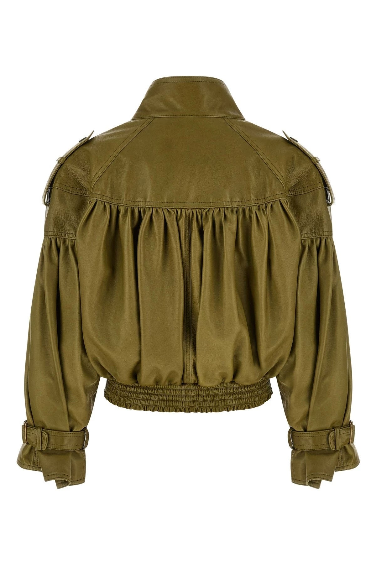 Chloe Women's Leather Jacket in Green