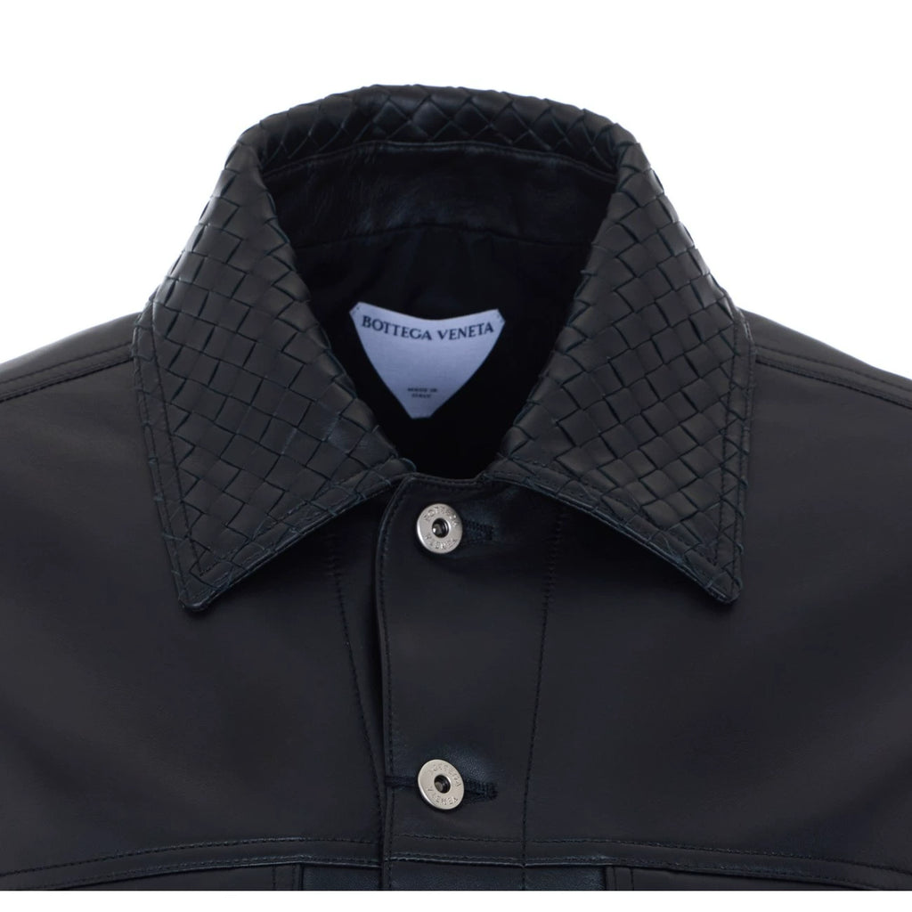 Bottega Veneta Men's Leather Jacket in Black