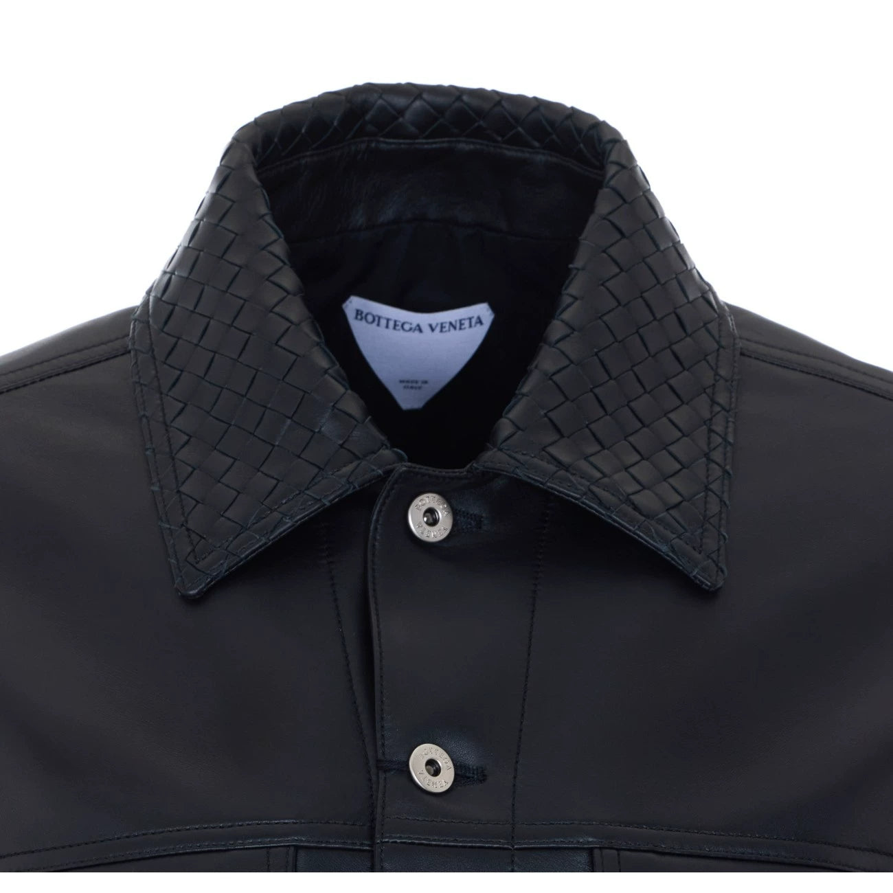 Bottega Veneta Men's Leather Jacket in Black