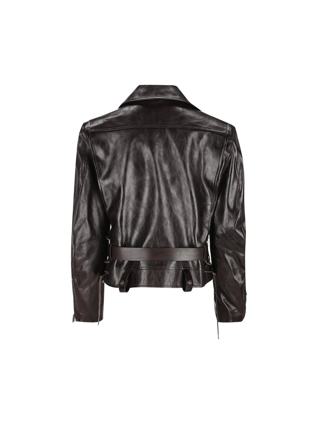 Saint Laurent Women's YSL Leather Jacket in Brown