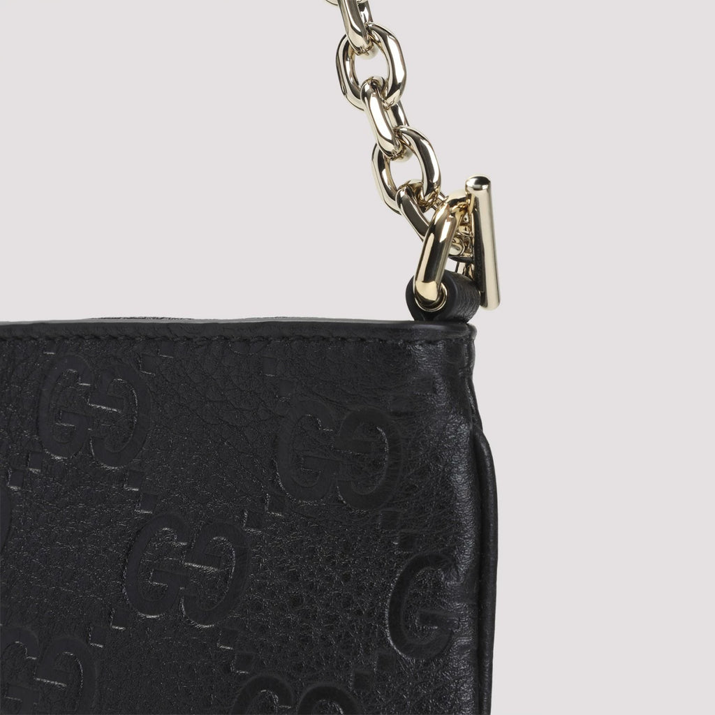 Gucci Women's Emblem Mini Shoulder Bag in Black