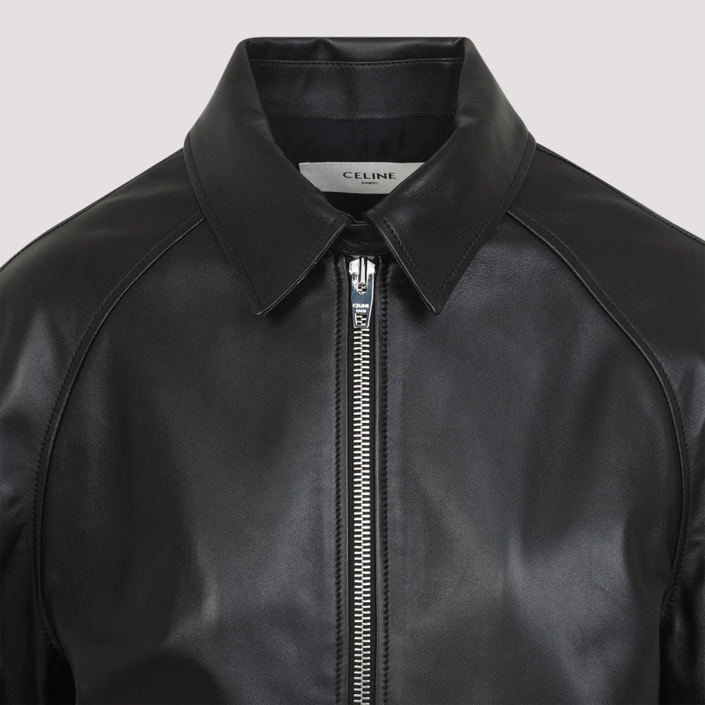 Celine Women's Leather Jacket in Black