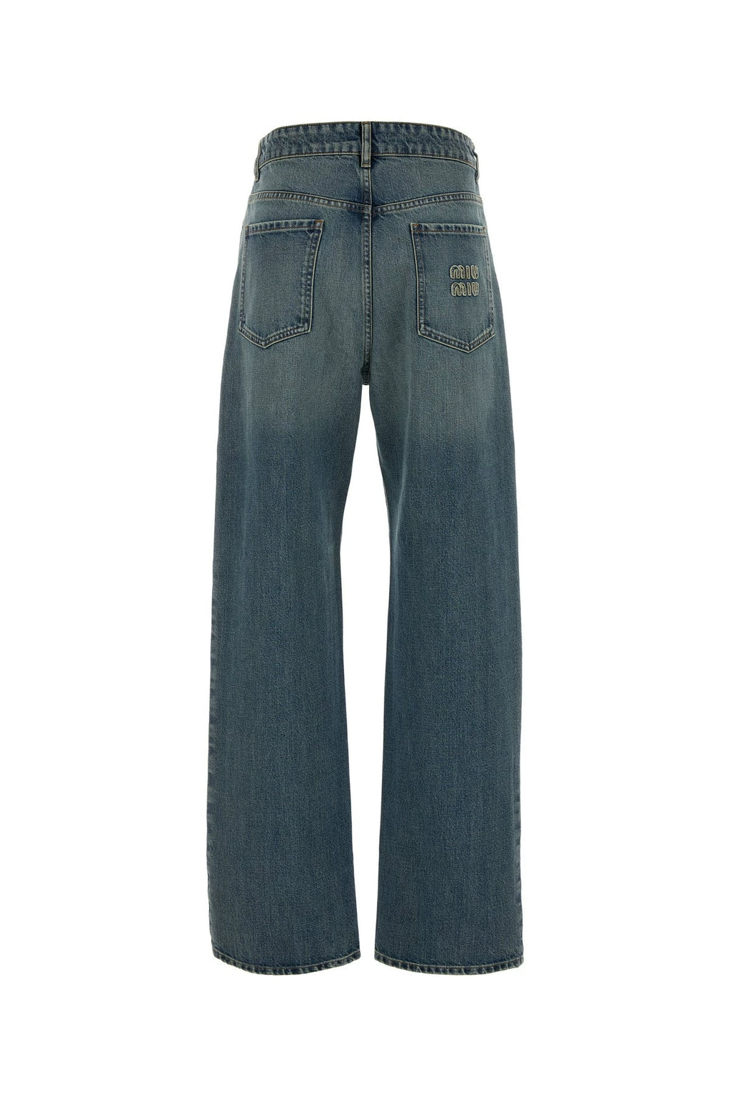 Miu Miu Women's Logo Jeans in Blue