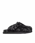 DIOR Men's Aqua Shearling Mule Slippers in Grey Monogram