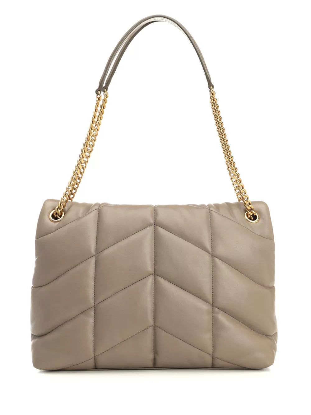 Saint Laurent Women's YSL Loulou Puffer Medium Shoulder Bag in Grey