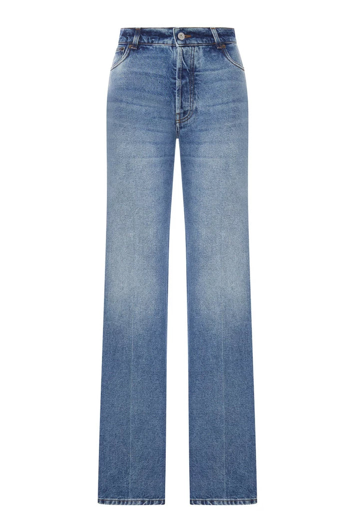Miu Miu Women's Logo Jeans in Blue
