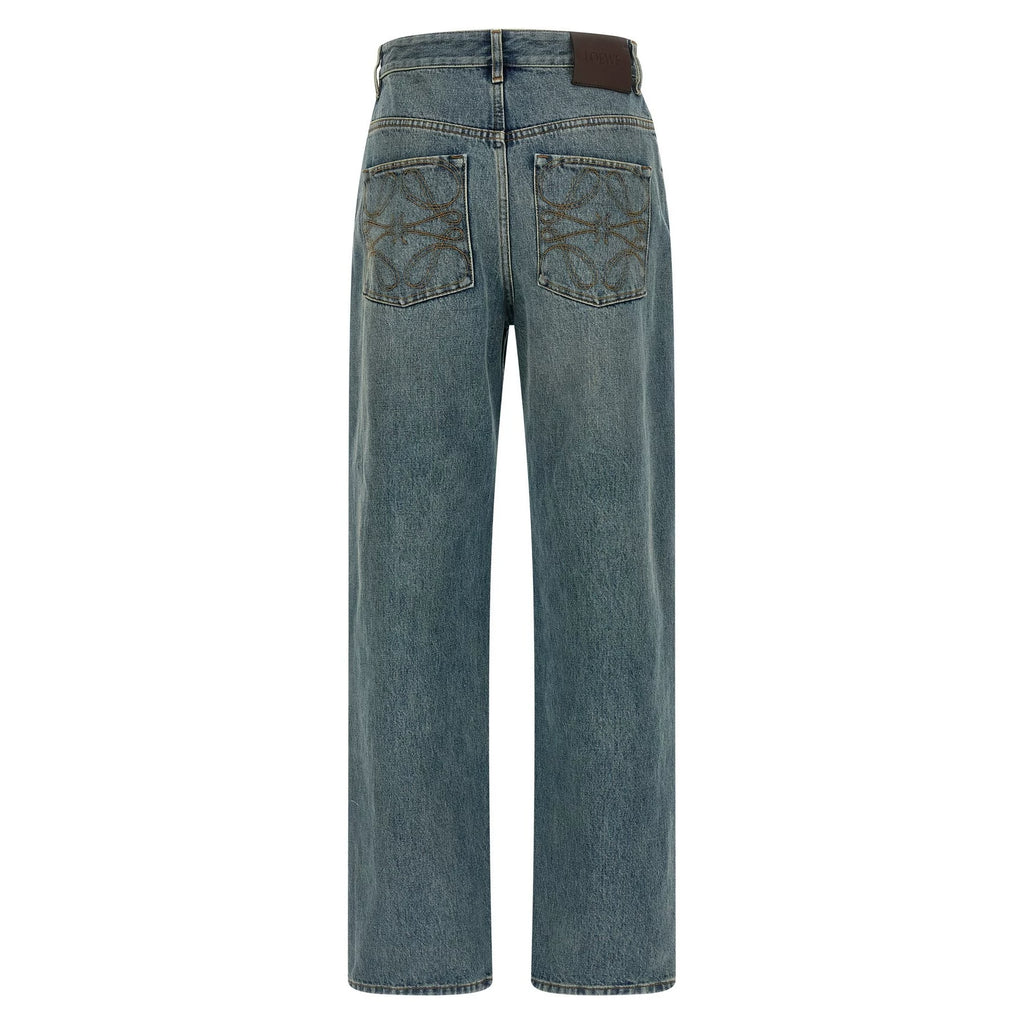 Loewe Women's Anagram Logo Jeans in Blue