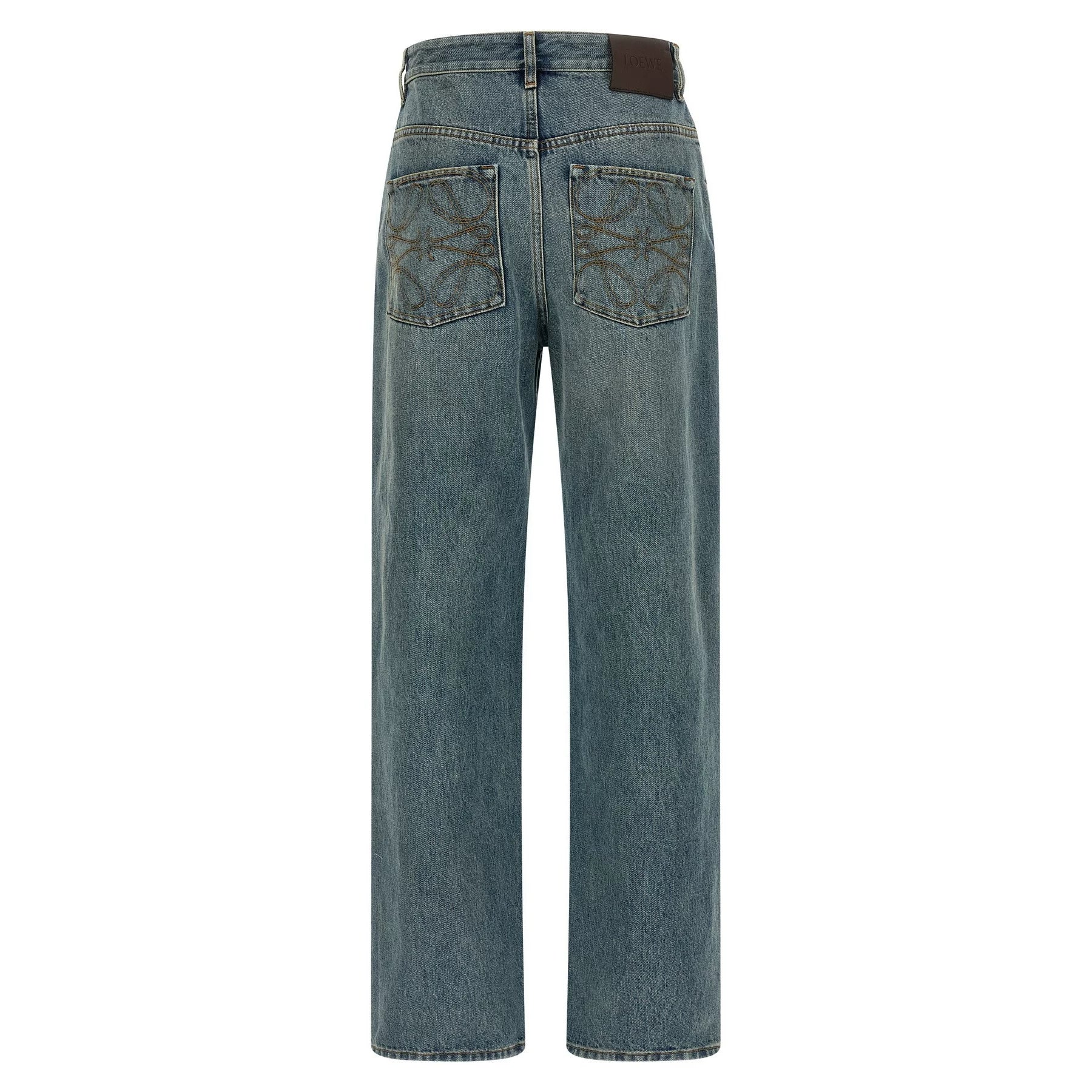 Loewe Women's Anagram Logo Jeans in Blue
