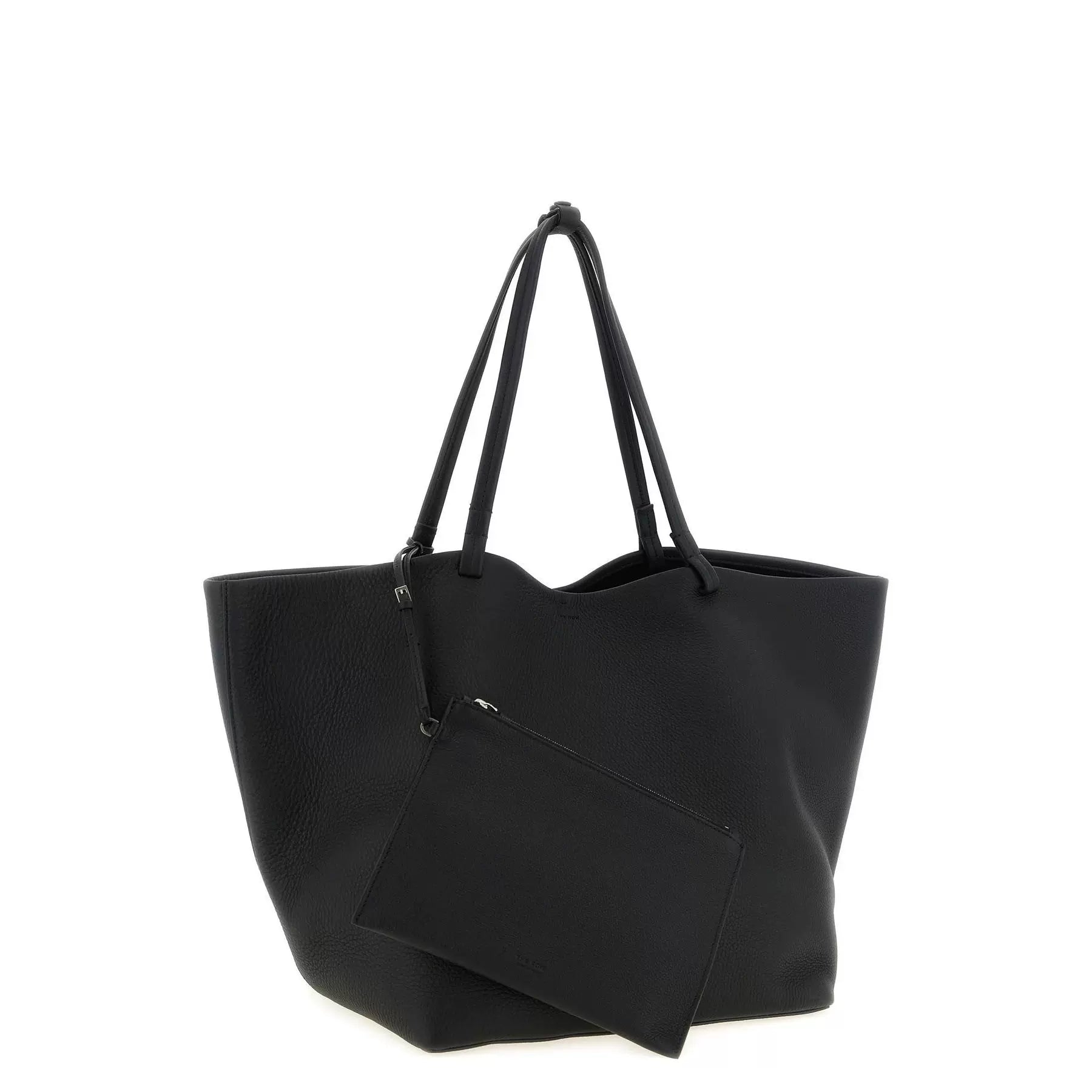 The Row Men's XL Park Leather Tote in Black